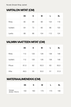 Load image into Gallery viewer, Novels Simple Wrap Jacket sizing in Finnish